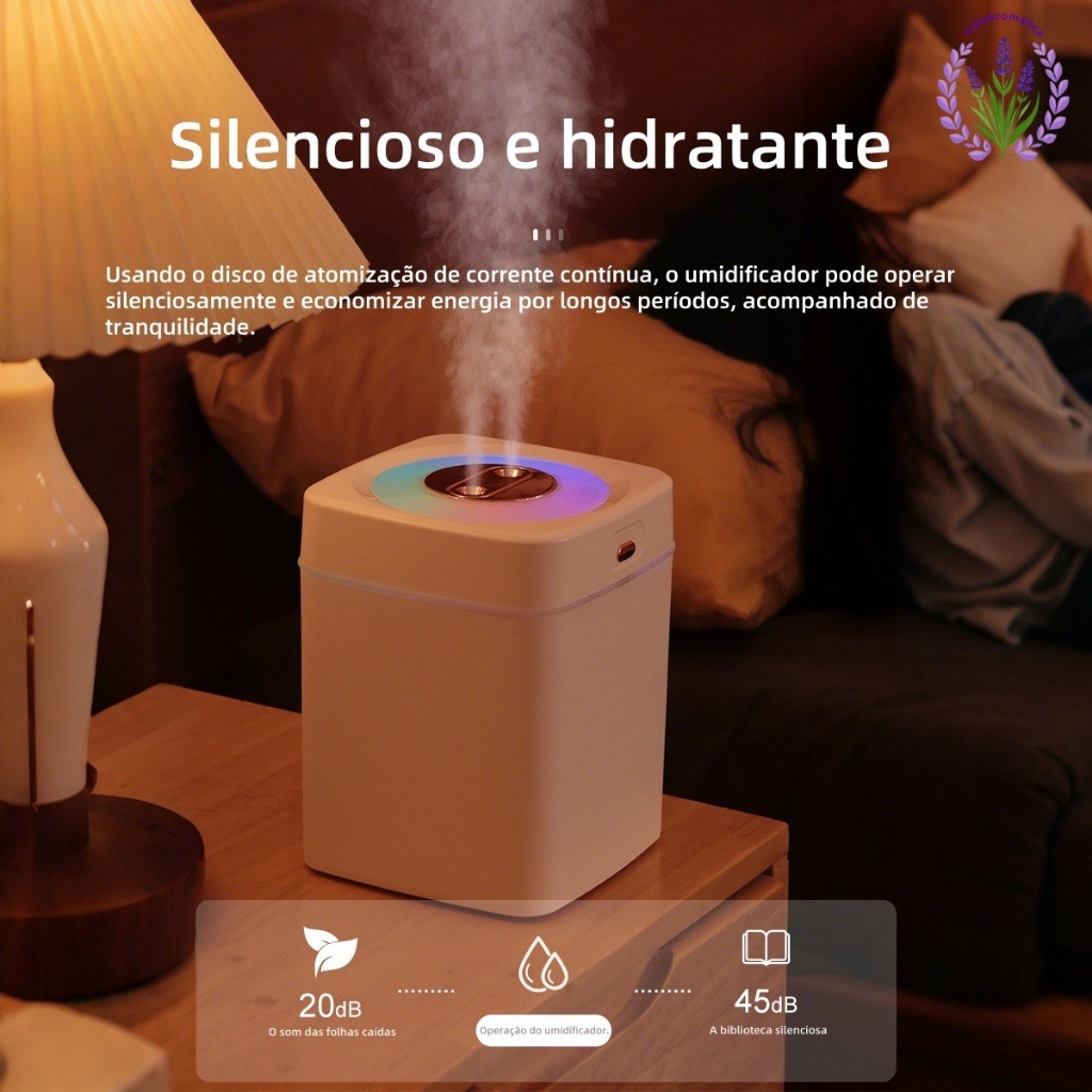 Umidificador Grande 3L de Saída Dupla com Luzes LED - Um Oásis de Conforto em Sua Casa!