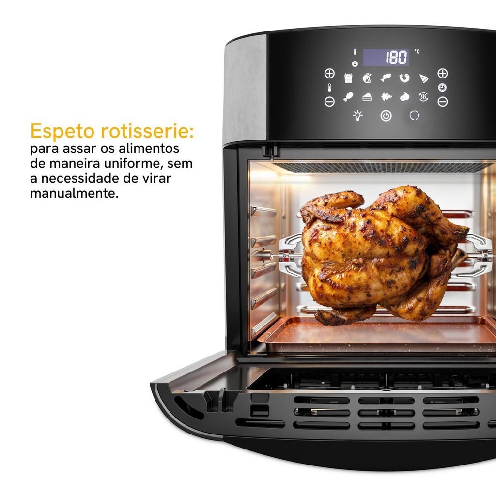 Air Fryer Kitchen Art 16L 4 em 1: A Revolução Digital com Espeto Rotisserie que Sua Cozinha Precisa!