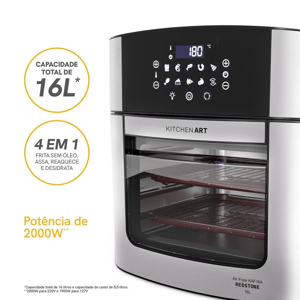 Air Fryer Kitchen Art 16L 4 em 1: A Revolução Digital com Espeto Rotisserie que Sua Cozinha Precisa!