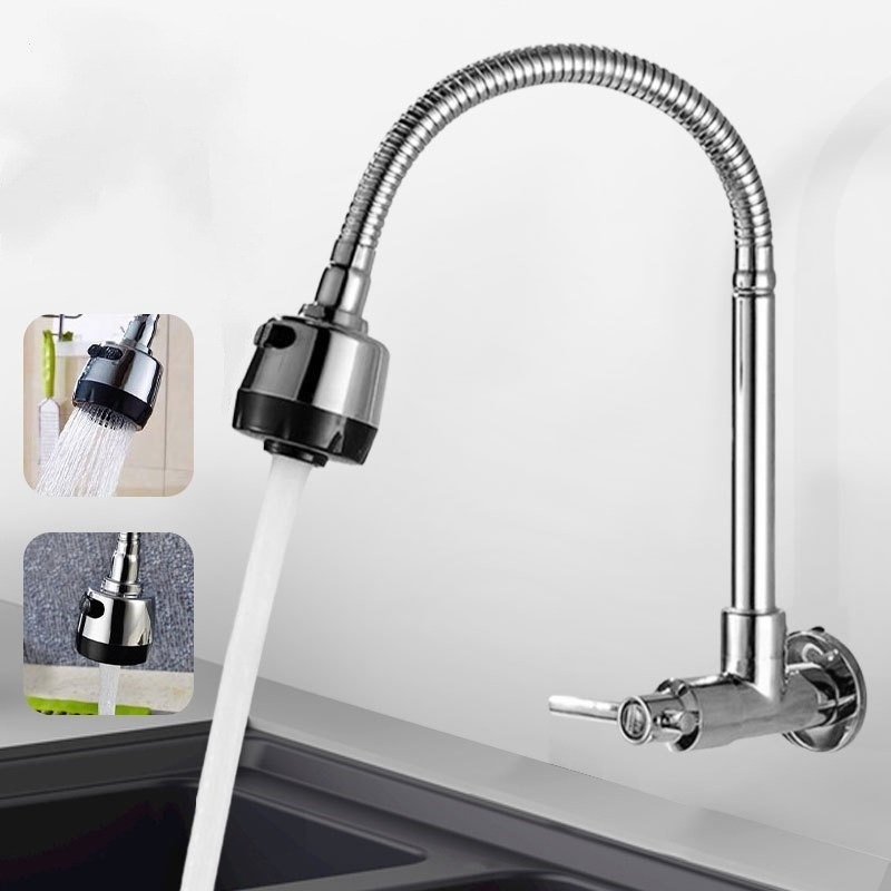 Torneira de Cozinha Gourmet Luxo Inox Prata - Flexibilidade 360° com Chuveiro!