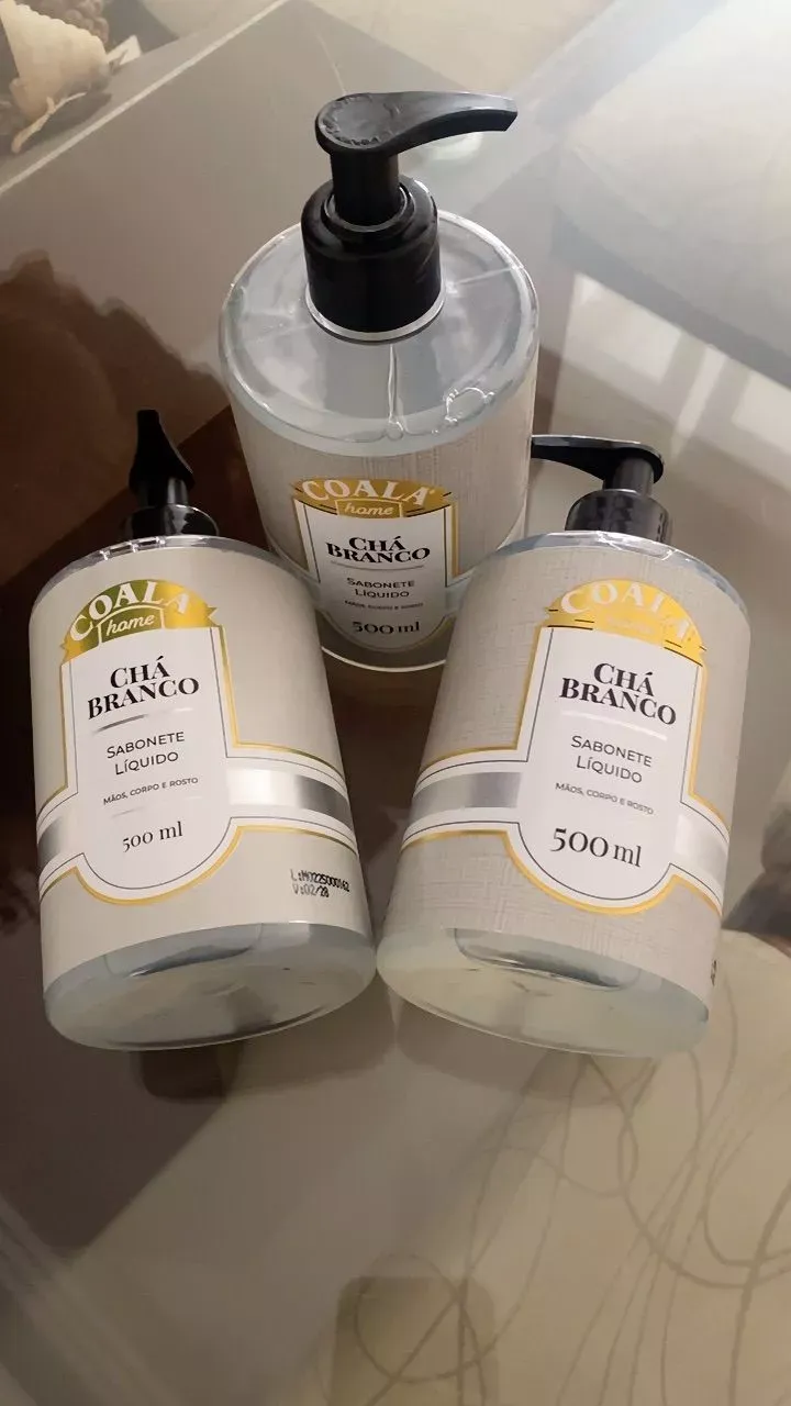 Kit Sabonete Líquido Chá Branco - Pureza, Elegância e Bem-Estar em 3 Unidades