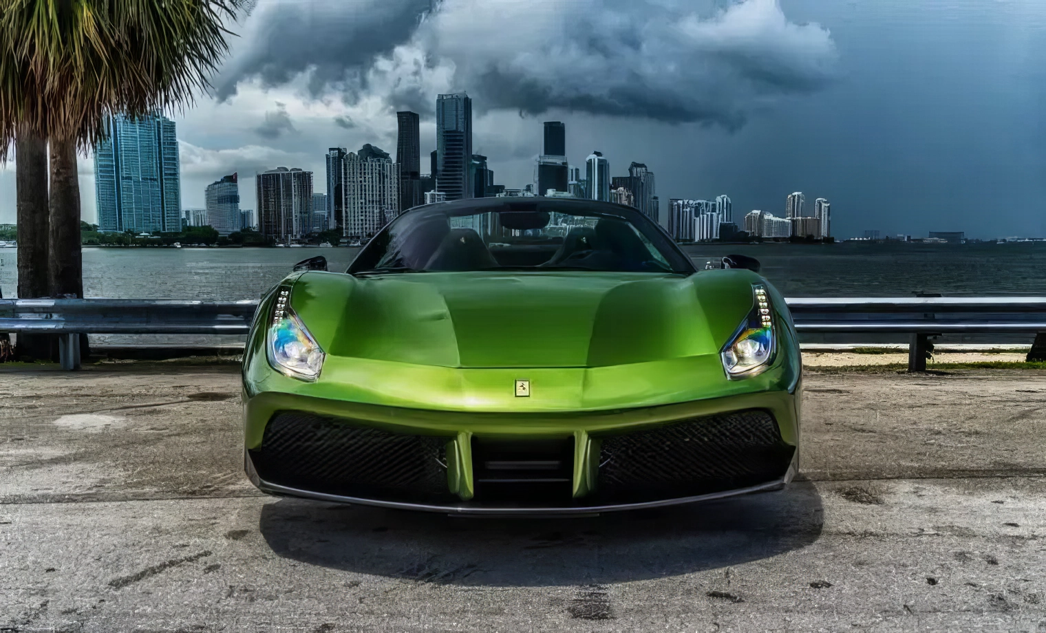 Ferrari 488 – Verde British on Nero (Deep Rich Metallic Green on Black)