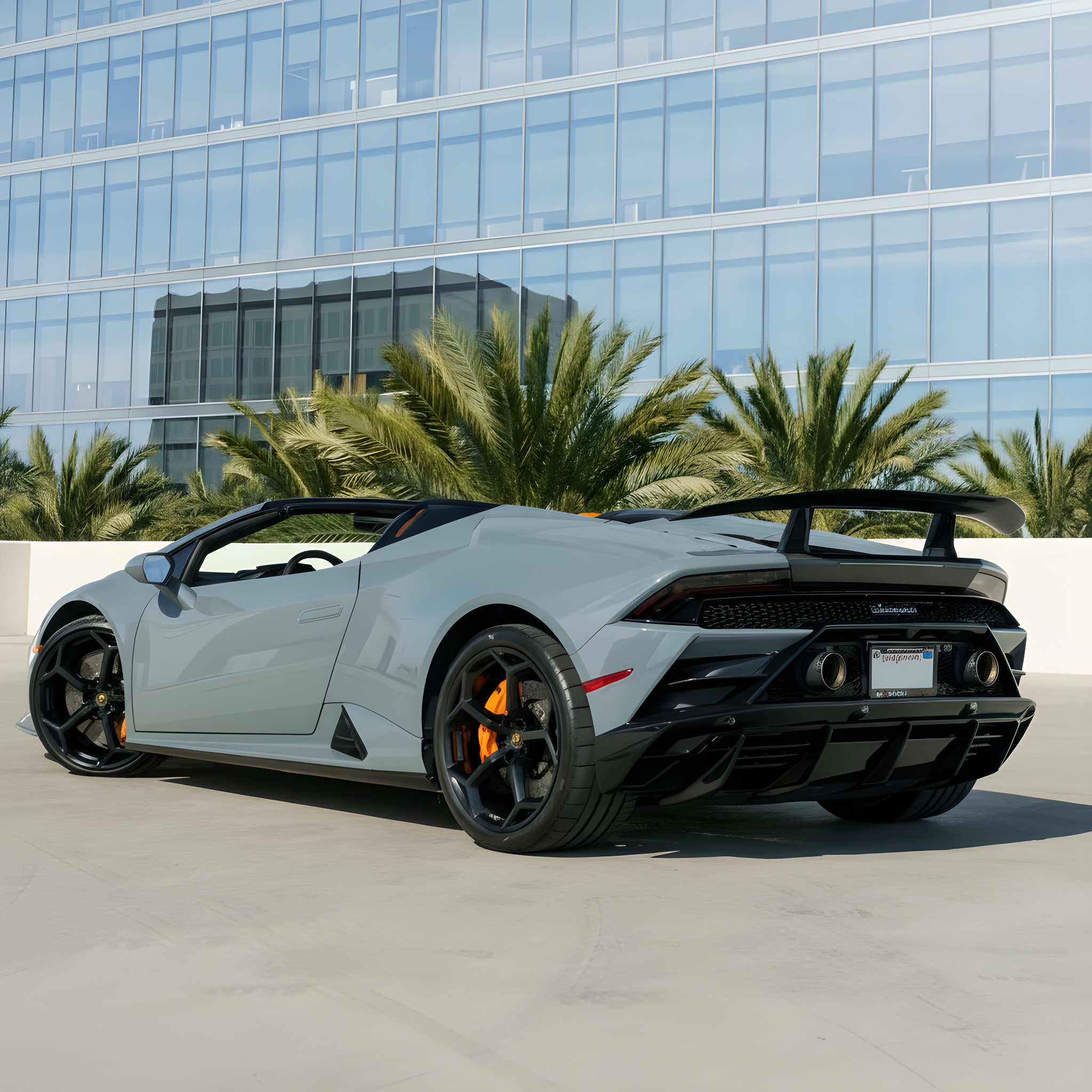 Lamborghini Huracán EVO Spyder - Grigio Telesto on Nero & Arancio (Grey on Black & Orange)