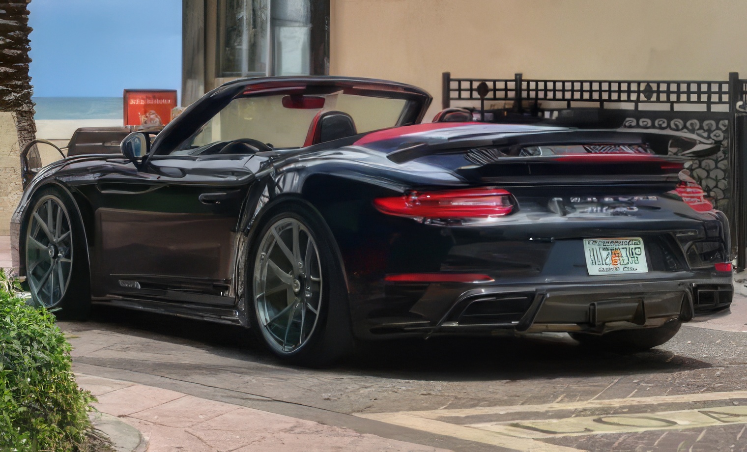 Porsche 911 Turbo S – Jet Black Metallic on Bordeaux Red & Black