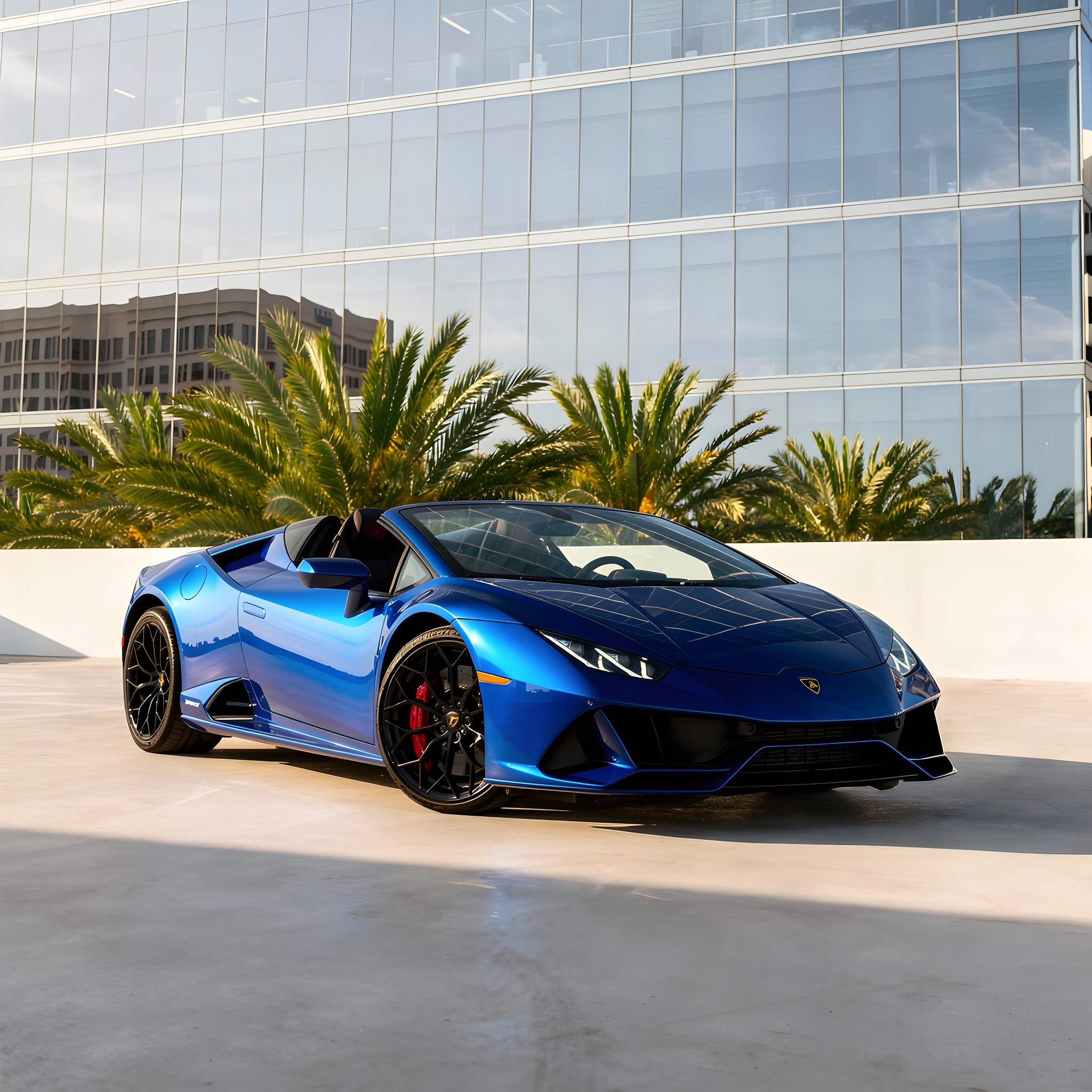 Lamborghini Huracán Evo Spyder - Blu Nethuns on Nero & Rosso (Deep Metallic Blue on Black & Red) 