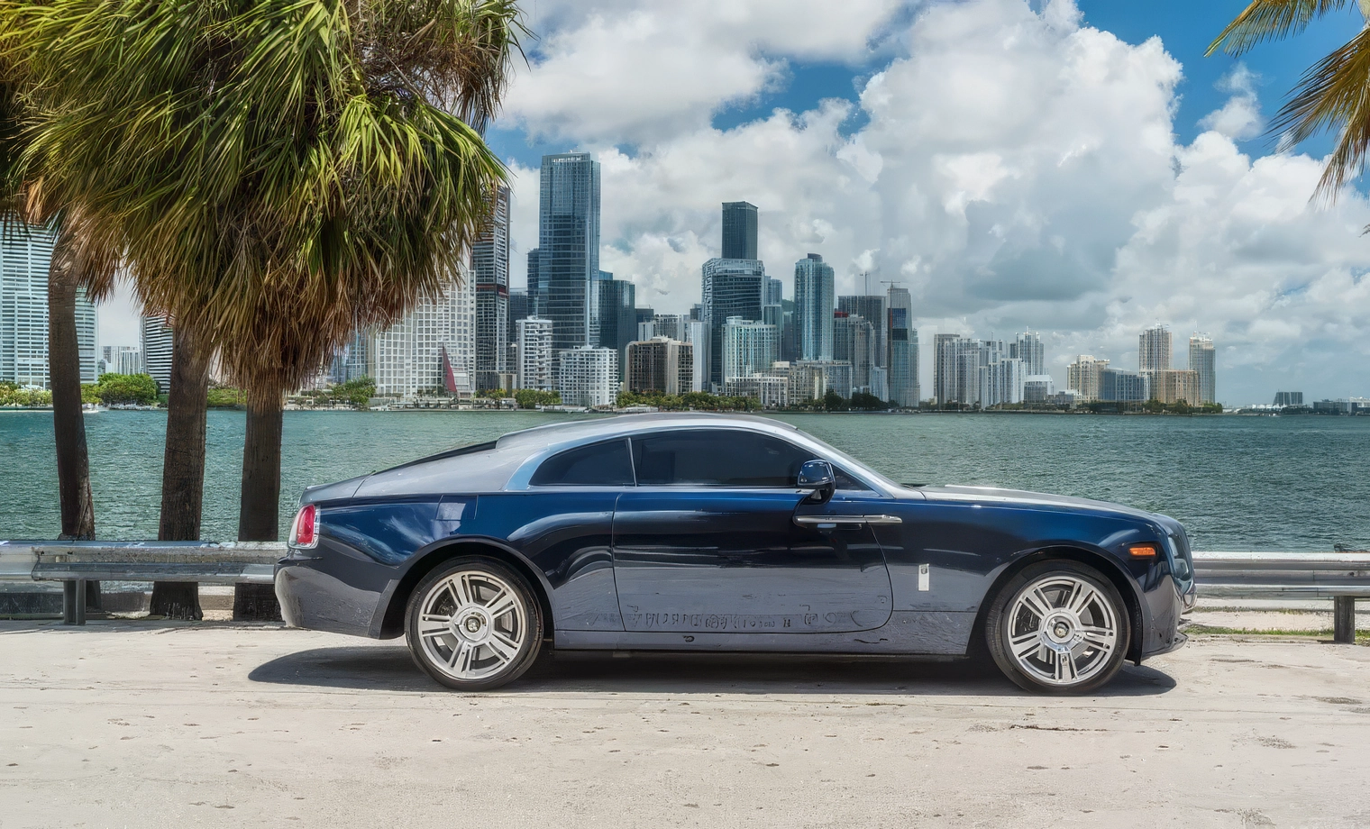 Rolls-Royce Wraith – Midnight Sapphire over Jubilee Silver on Seashell on Navy Blue