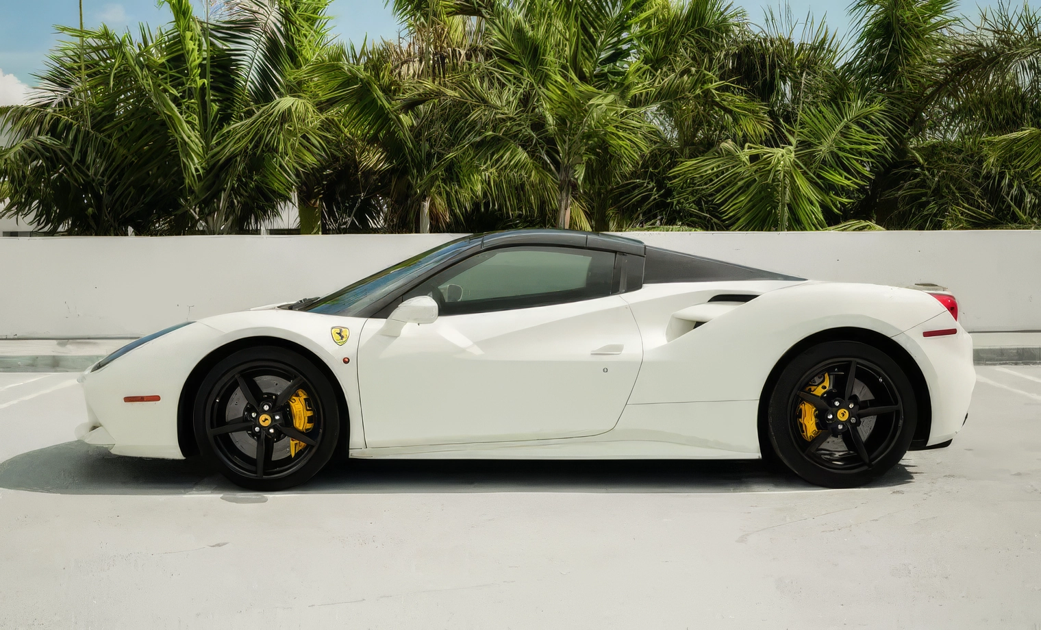 Ferrari 488 Spider – Bianco Avus on Nero (Solid White on Black)