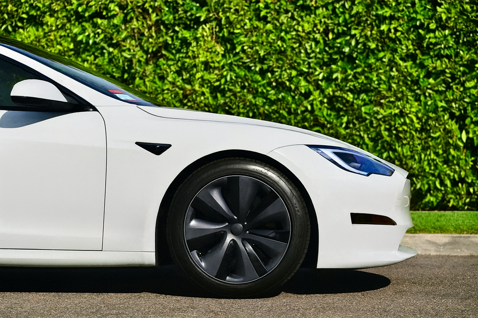 Tesla Model S Plaid - Pearl White on Black