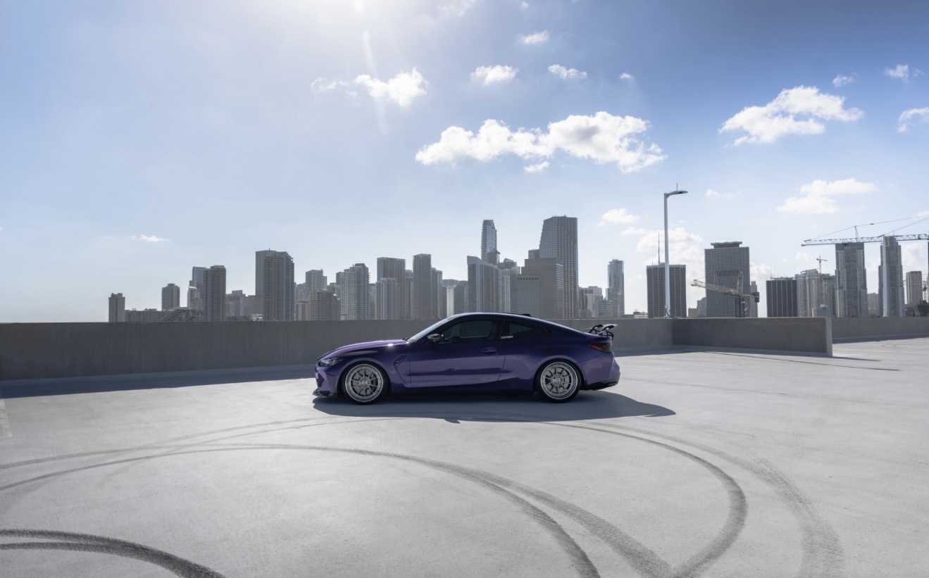BMW M4 Competition - Purple on White