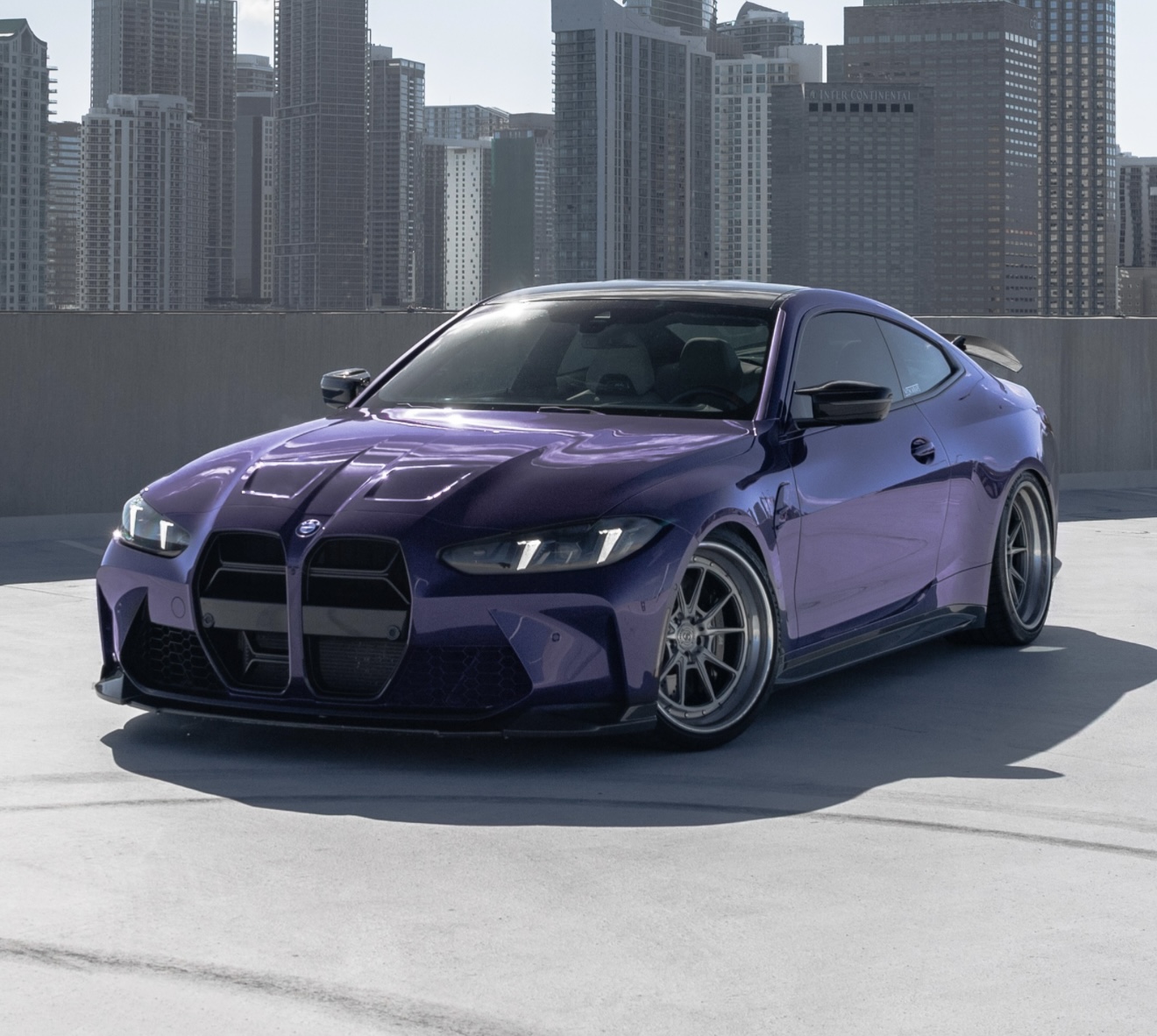 BMW M4 Competition - Purple on White