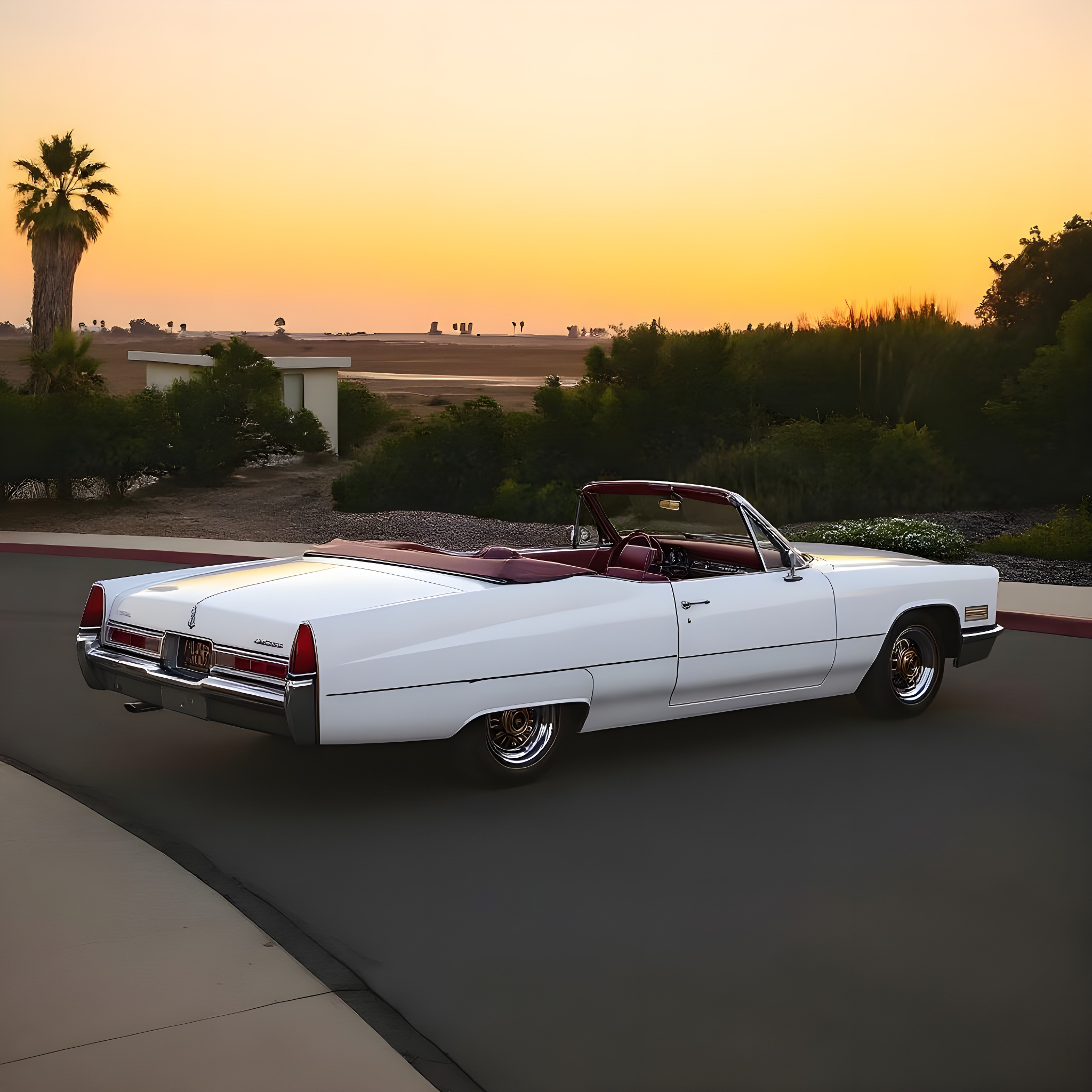 1965 Cadillac Coupe Deville - Classic White on Deep Burgundy