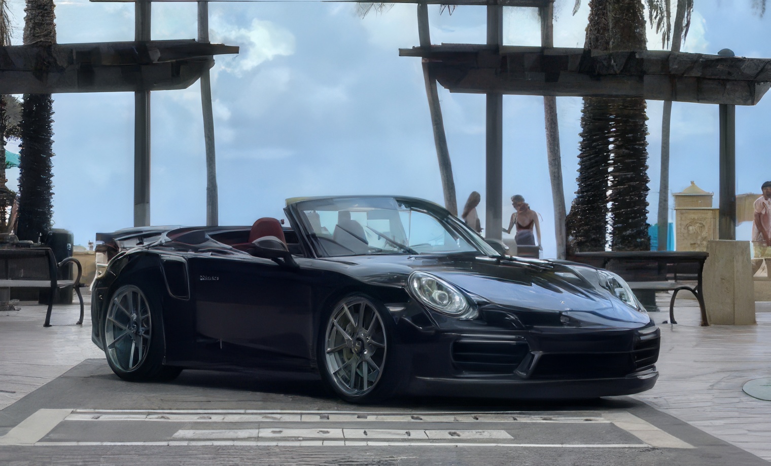 Porsche 911 Turbo S – Jet Black Metallic on Bordeaux Red & Black