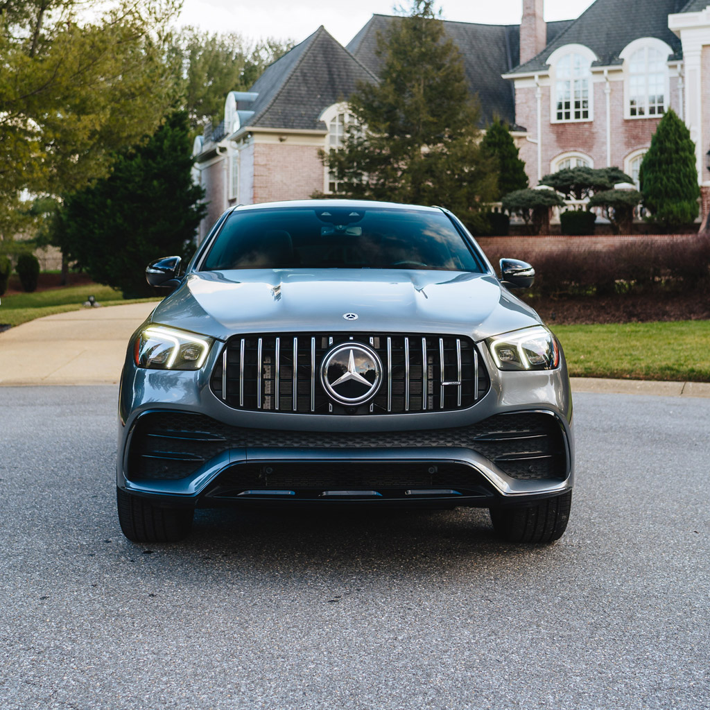 Mercedes-AMG GLE 53 Coupe — Selenite Grey Metallic on Black & Classic Red
