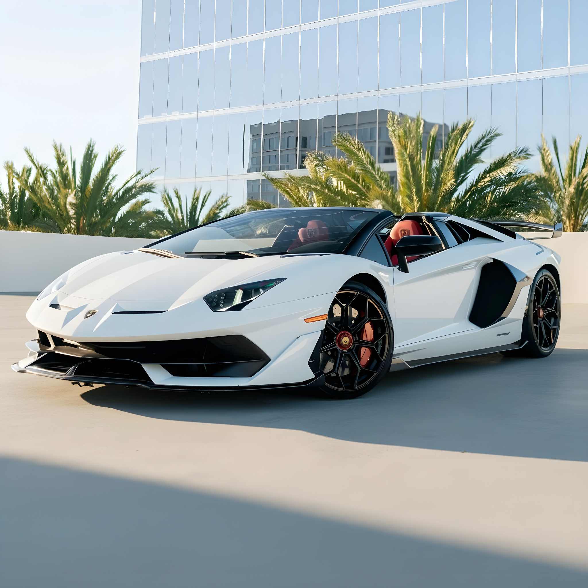 Lamborghini Aventador SVJ Roadster - Bianco Isi on Rosso Alala & Nero (Gloss White on Red & Black)
