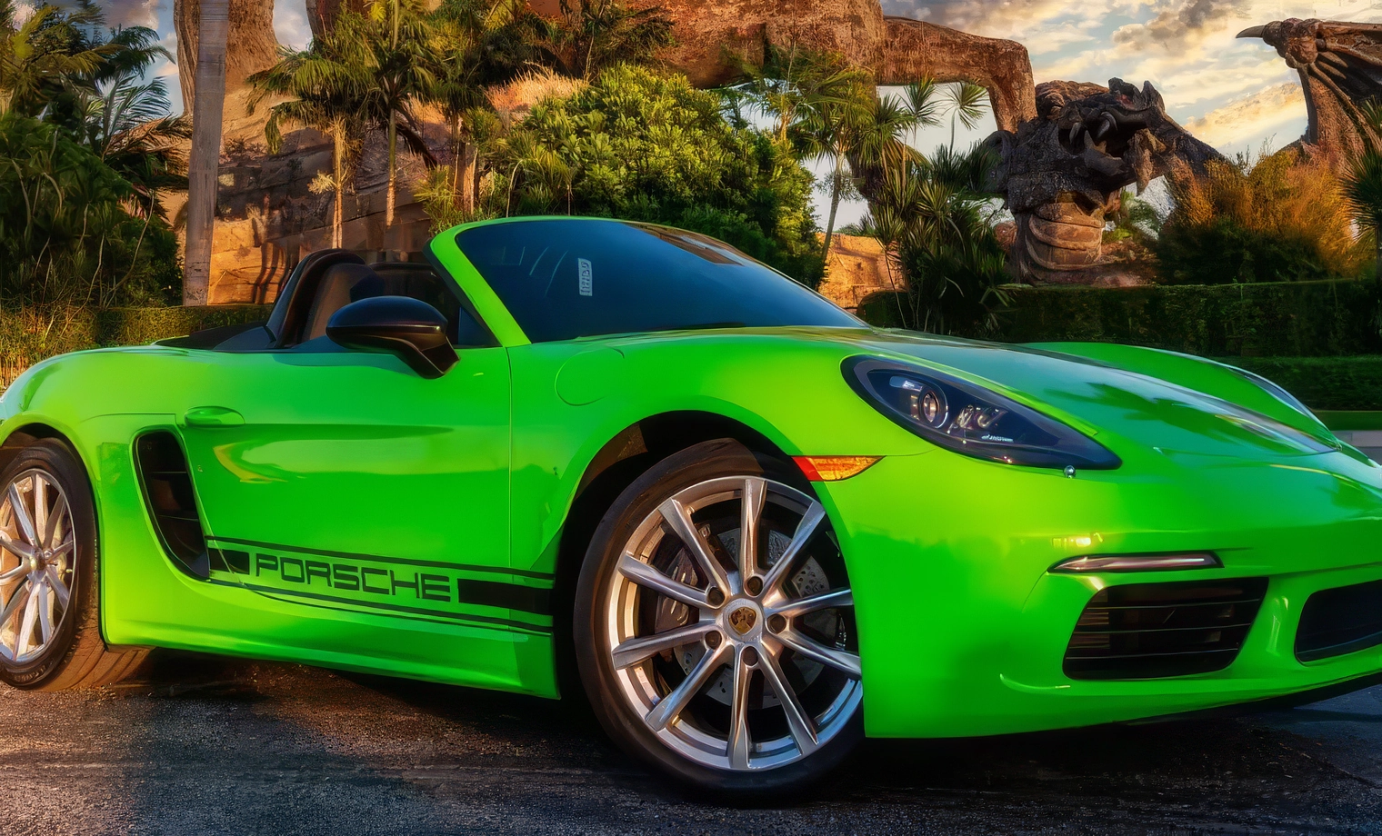 Porsche 718 Boxster Cabriolet – Lizard Green on Black