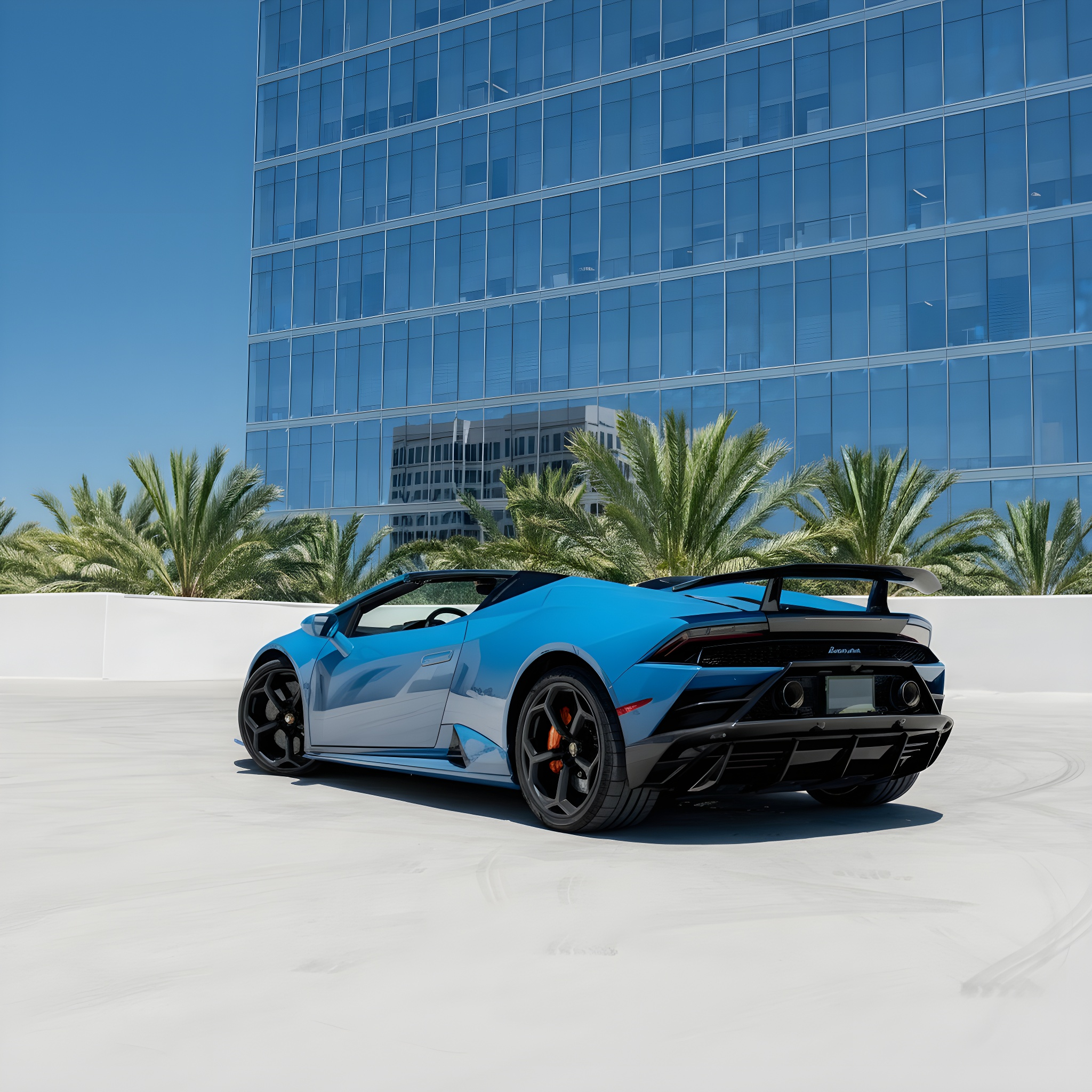 Lamborghini Huracan EVO Spyder - Blu Aegir on Arancio Leonis (Pearl Blue on Orange)