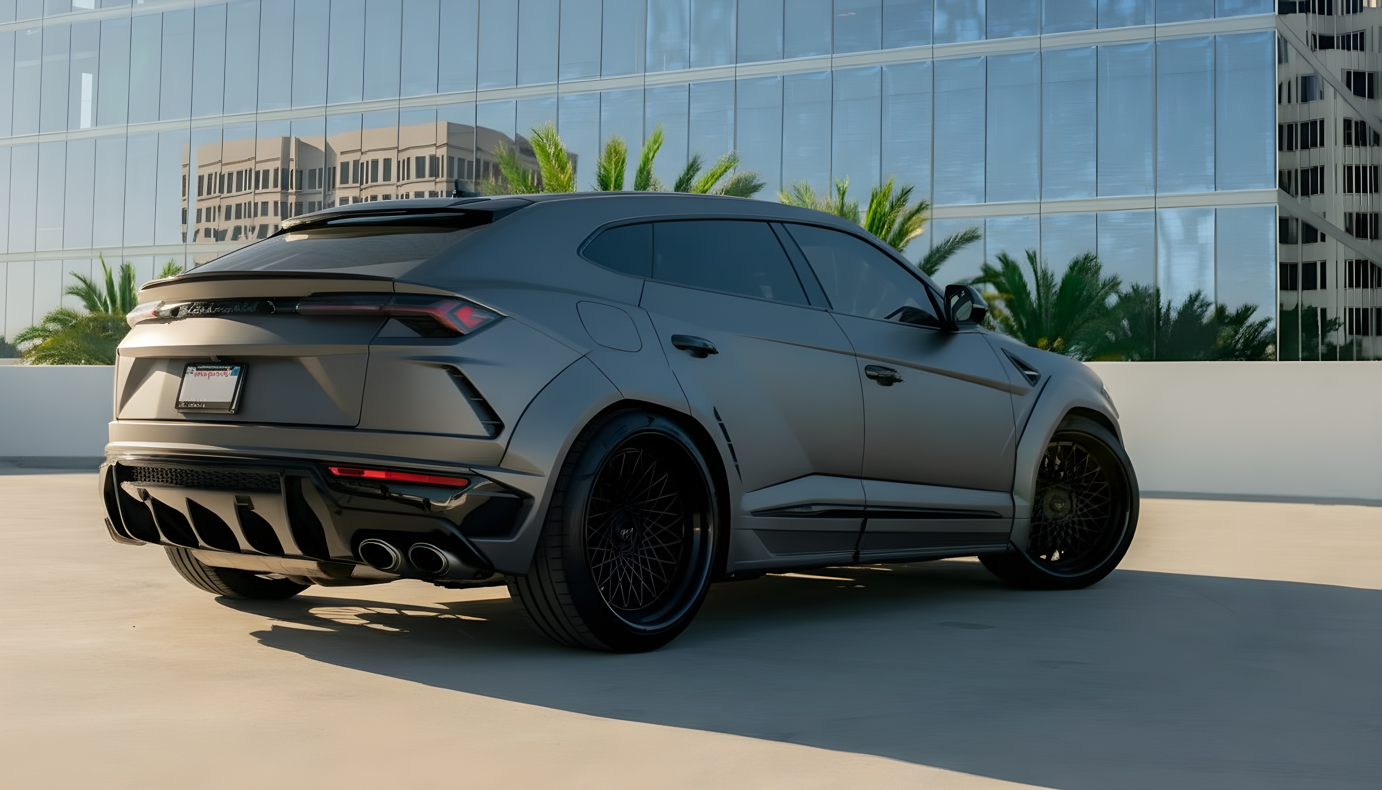 Lamborghini Urus Widebody - Satin Battleship Grey on Nero (Aftermarket Wrap on Black)