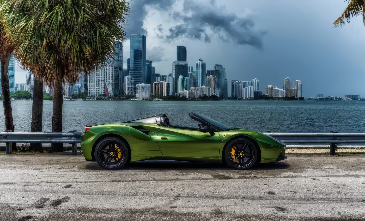 Ferrari 488 – Verde British on Nero (Deep Rich Metallic Green on Black)