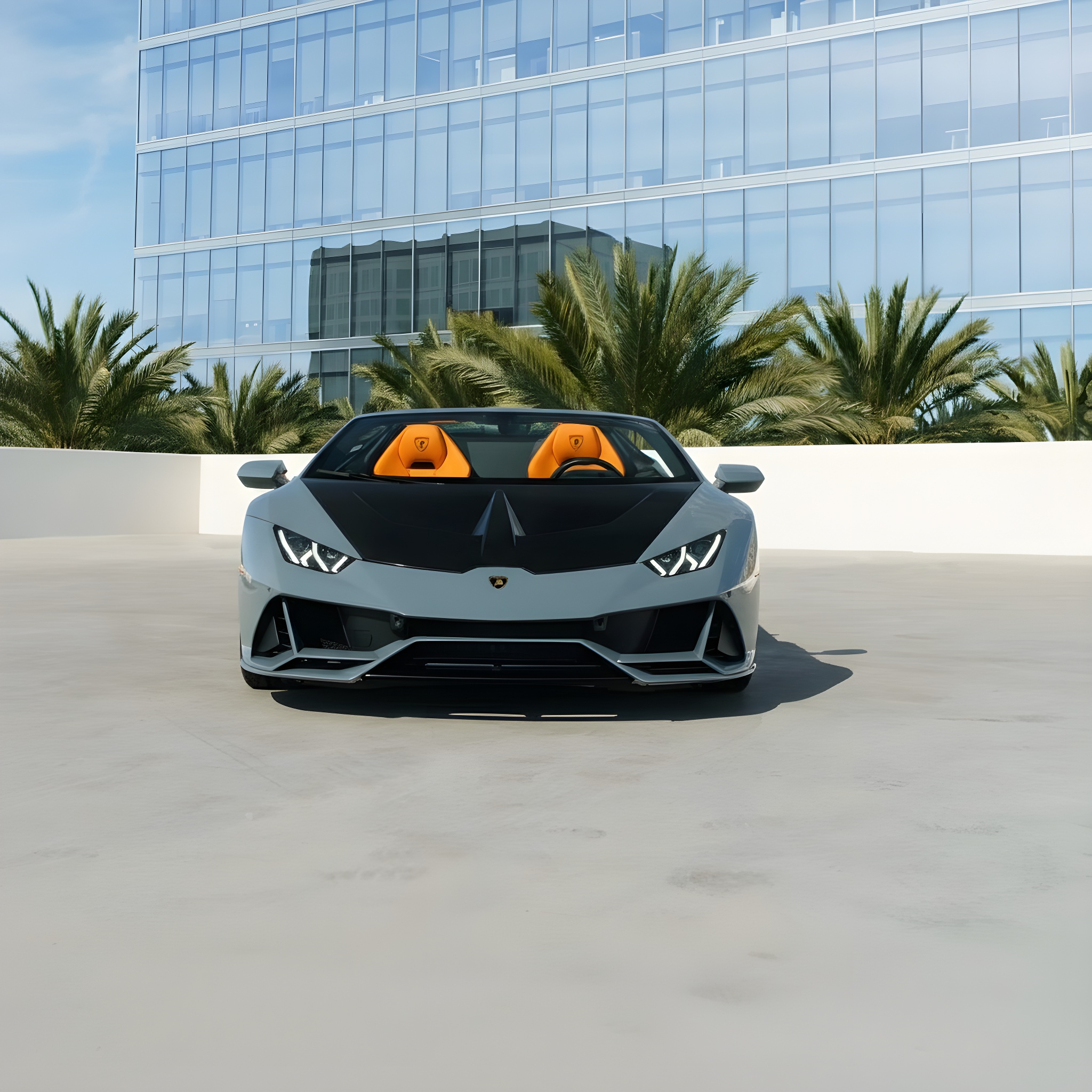 Lamborghini Huracán EVO Spyder - Grigio Telesto on Nero & Arancio (Grey on Black & Orange)