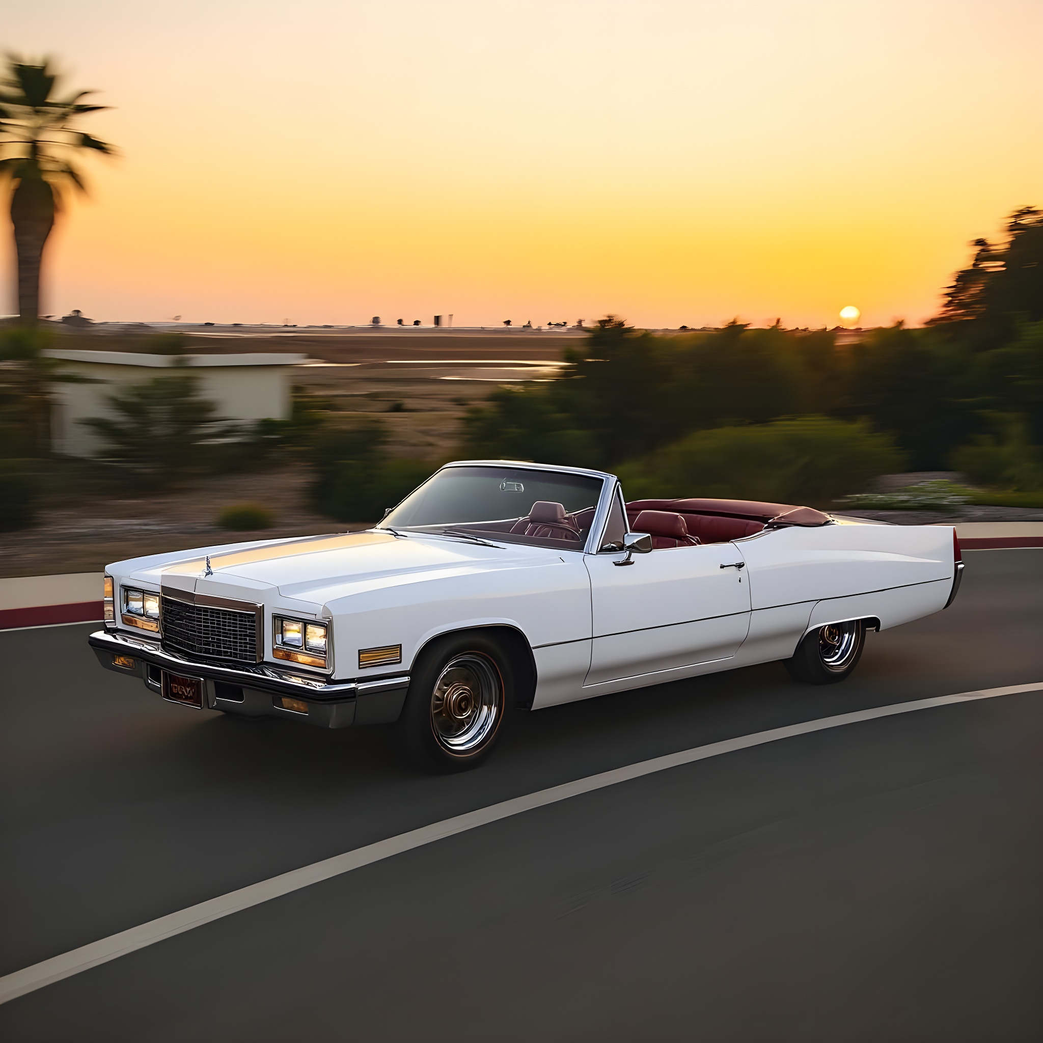 1965 Cadillac Coupe Deville - Classic White on Deep Burgundy