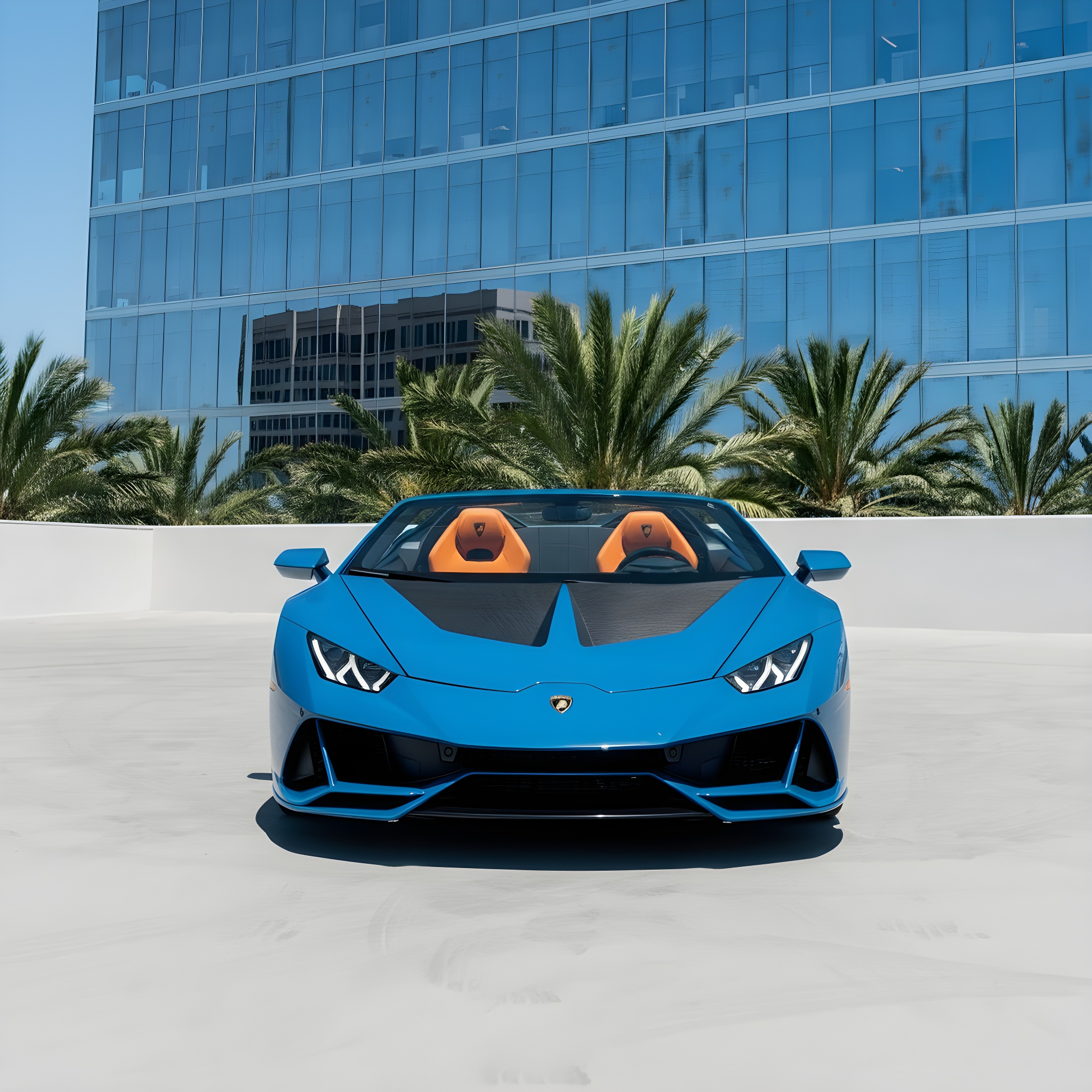 Lamborghini Huracan EVO Spyder - Blu Aegir on Arancio Leonis (Pearl Blue on Orange)