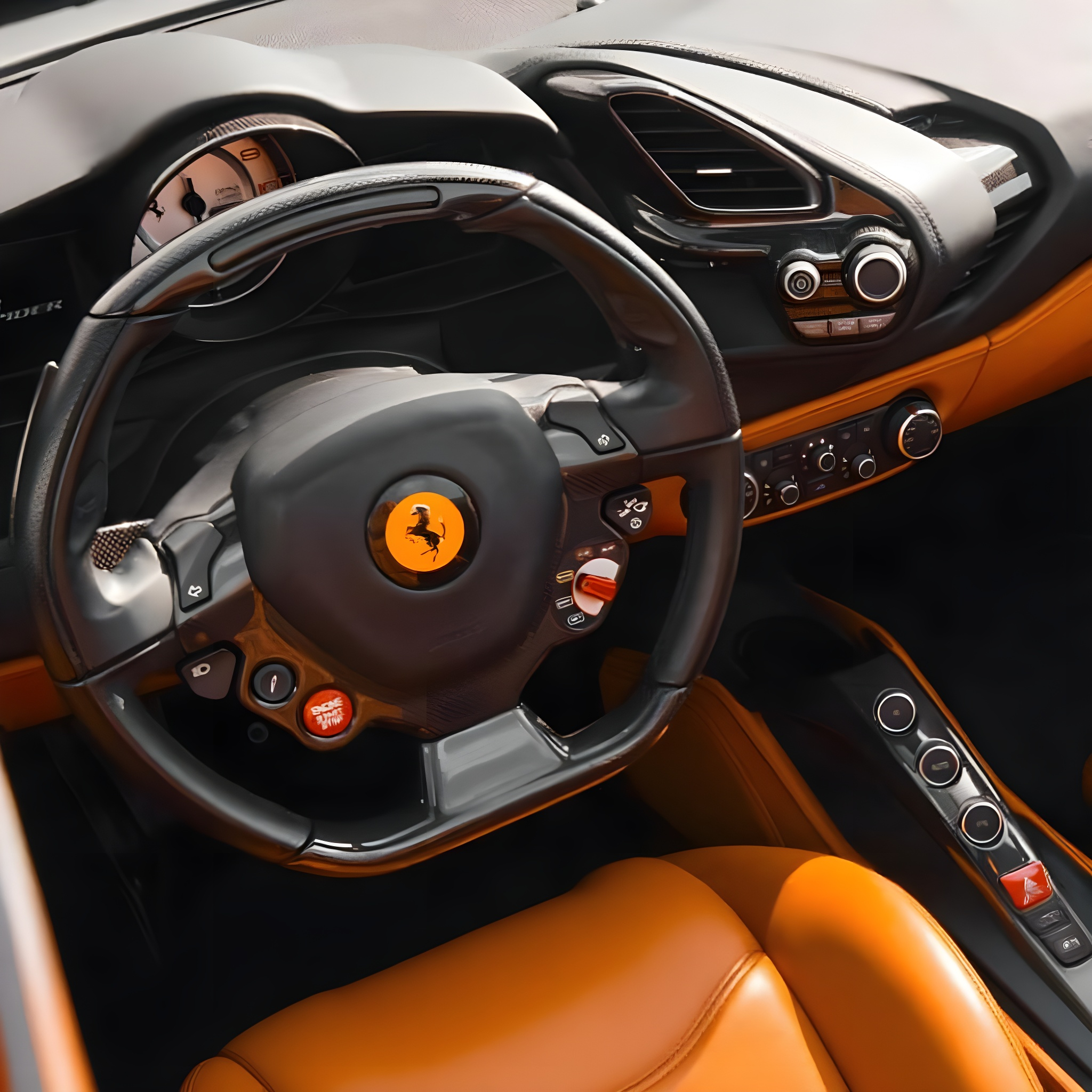 Ferrari 488 Spider - Nero on Cuoio (Black on Saddle Brown)