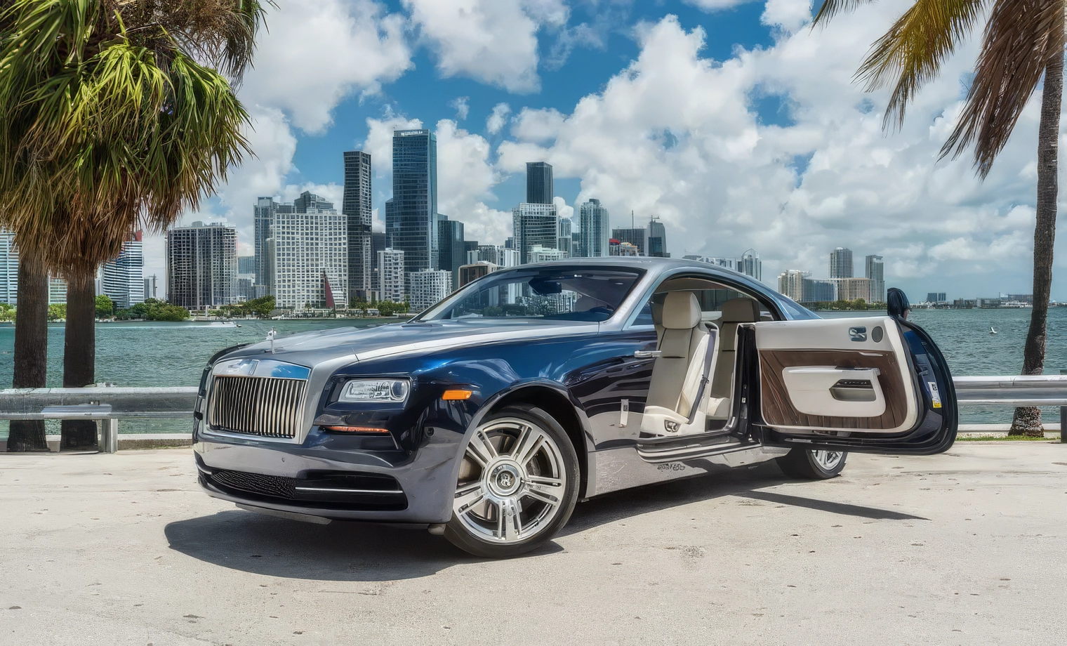 Rolls-Royce Wraith – Midnight Sapphire over Jubilee Silver on Seashell on Navy Blue