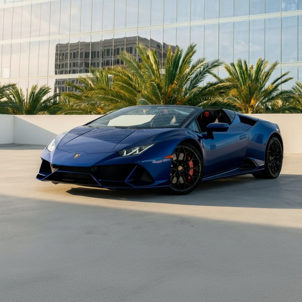 Lamborghini Huracán Evo Spyder - Blu Nethuns on Nero & Rosso (Deep Metallic Blue on Black & Red) 