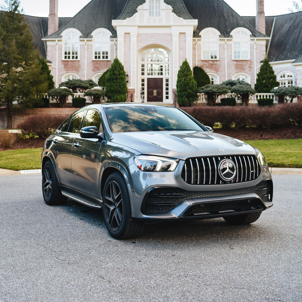 Mercedes-AMG GLE 53 Coupe — Selenite Grey Metallic on Black & Classic Red