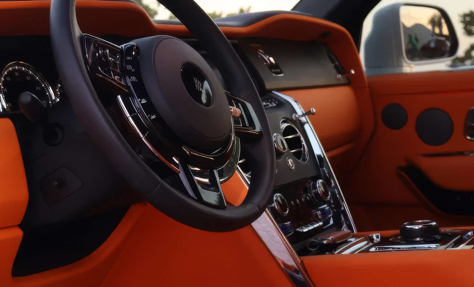 Rolls-Royce Cullinan — Arctic White on Mandarin & Black