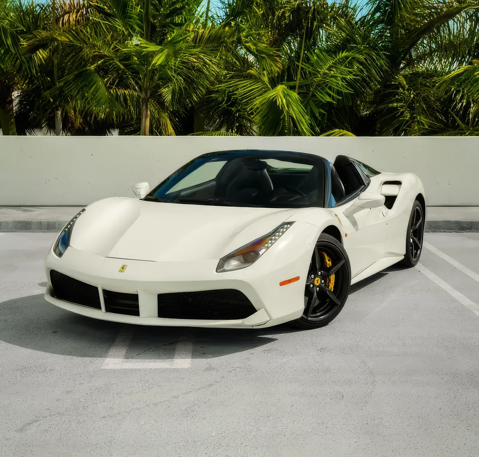 Ferrari 488 Spider – Bianco Avus on Nero (Solid White on Black)