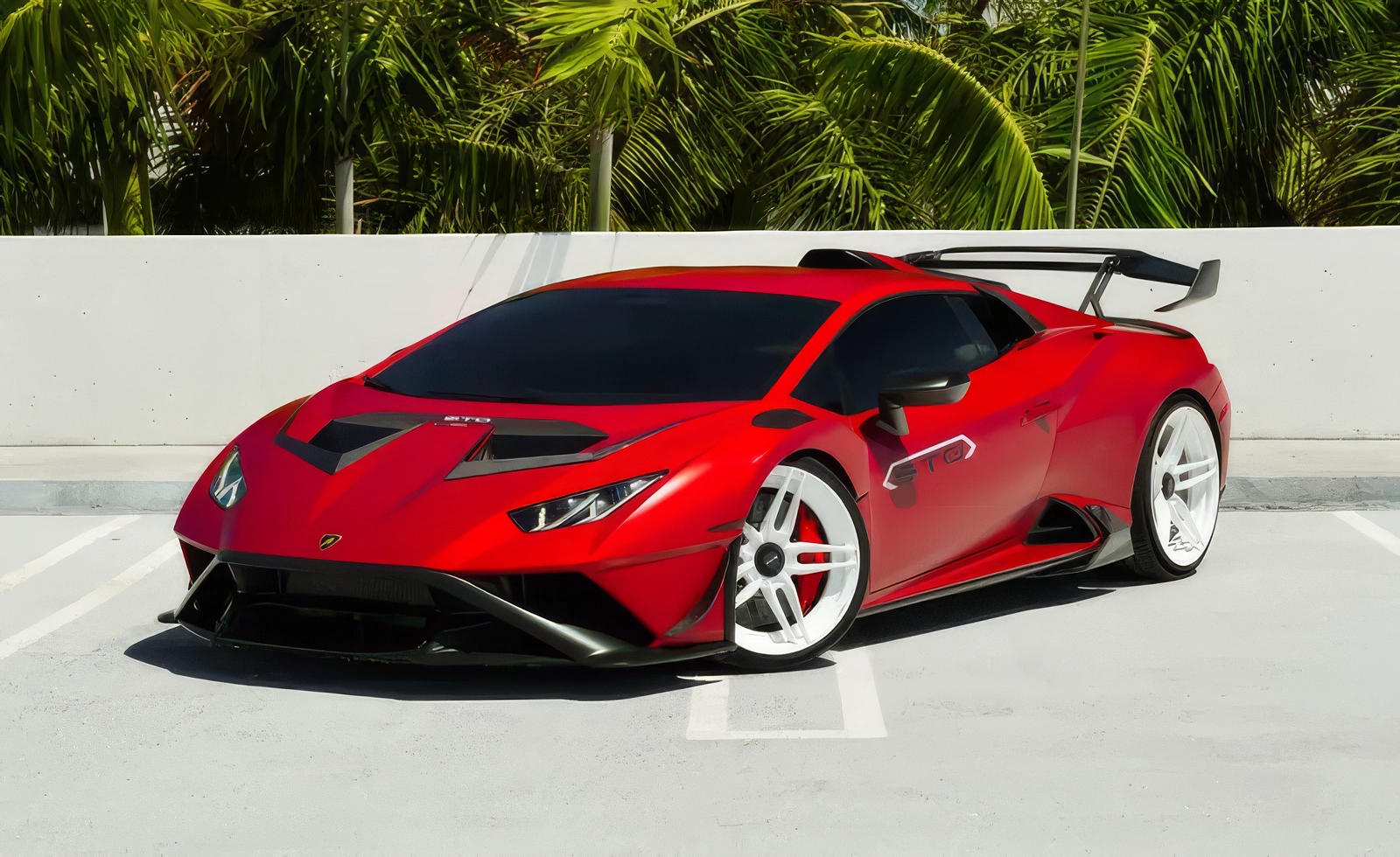 Lamborghini Huracán STO — Rosso Mars on Nero (Matte Red on Black)