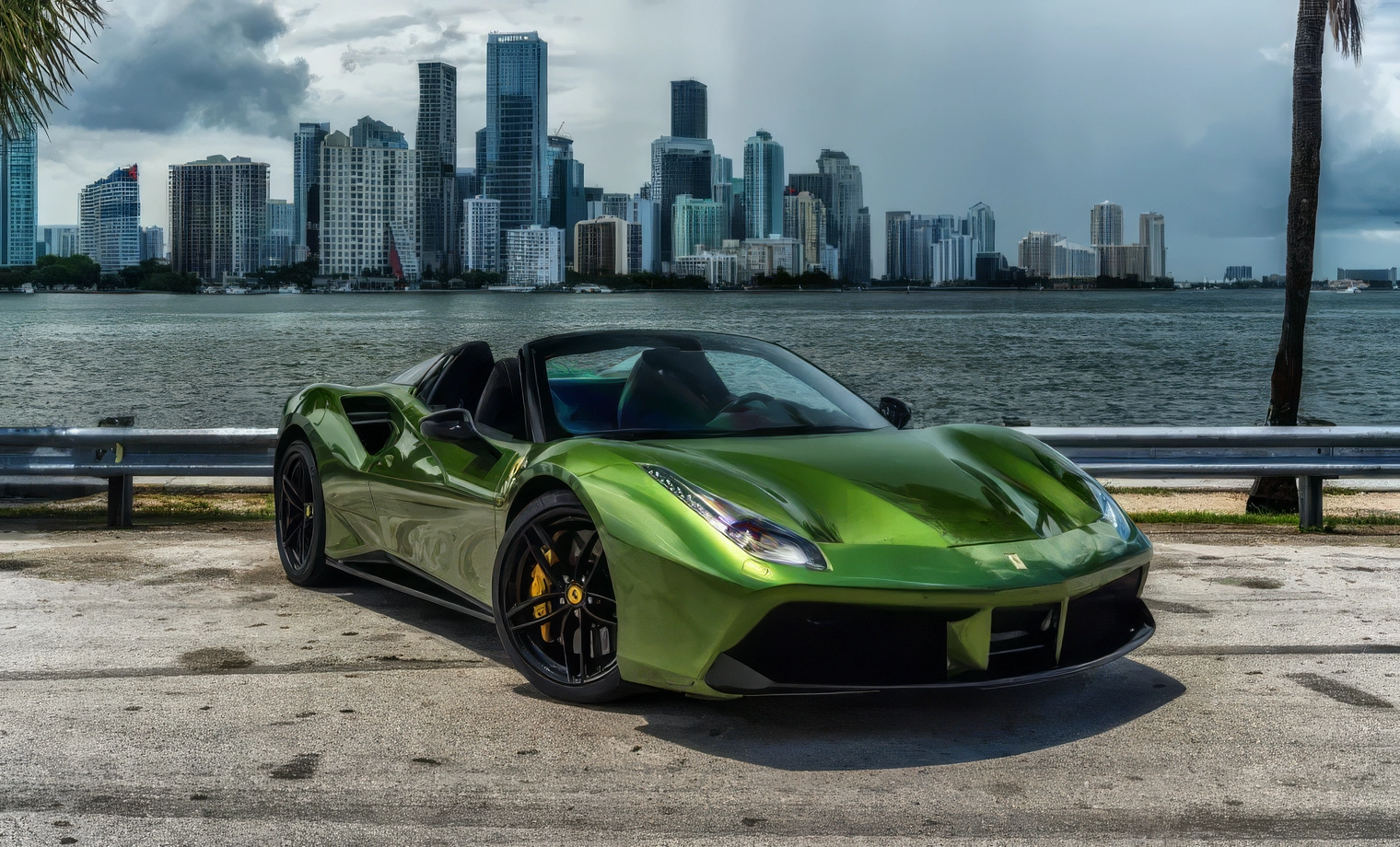 Ferrari 488 – Verde British on Nero (Deep Rich Metallic Green on Black)