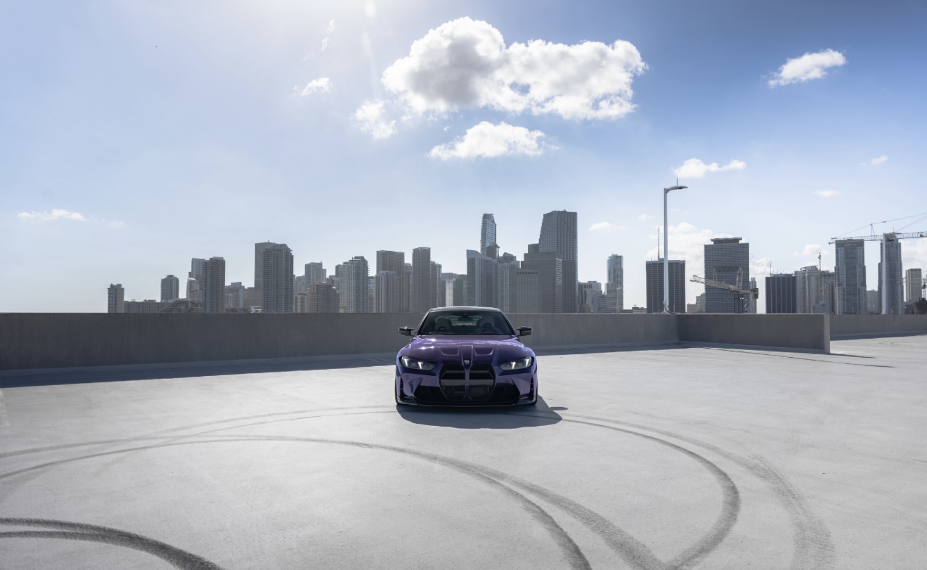 BMW M4 Competition - Purple on White