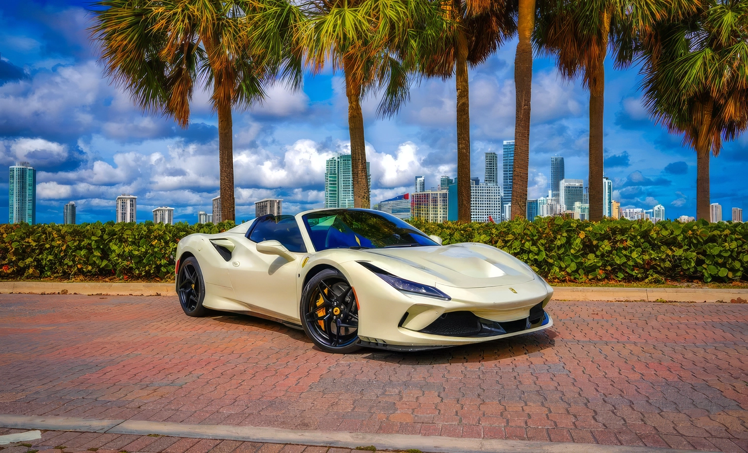 Ferrari F8 Spider — Bianco Avus on Nero (Solid White on Black)