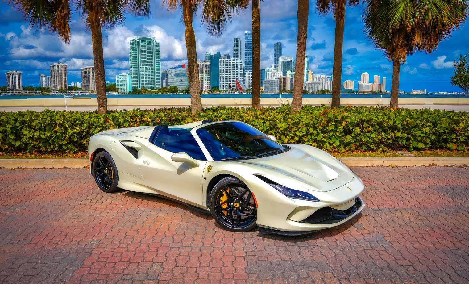 Ferrari F8 Spider — Bianco Avus on Nero (Solid White on Black)