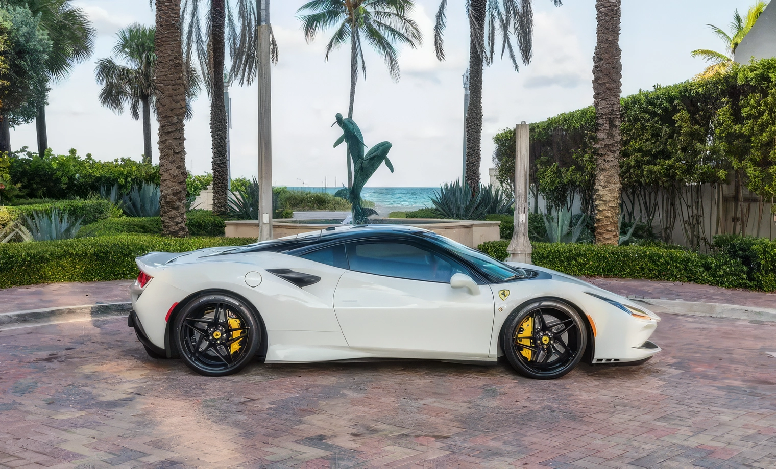Ferrari F8 Tributo — Bianco Avus on Rosso (Solid White on Red)