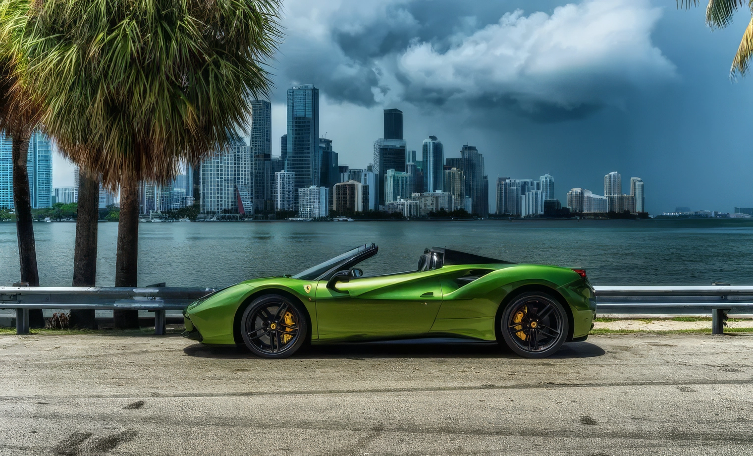 Ferrari 488 – Verde British on Nero (Deep Rich Metallic Green on Black)