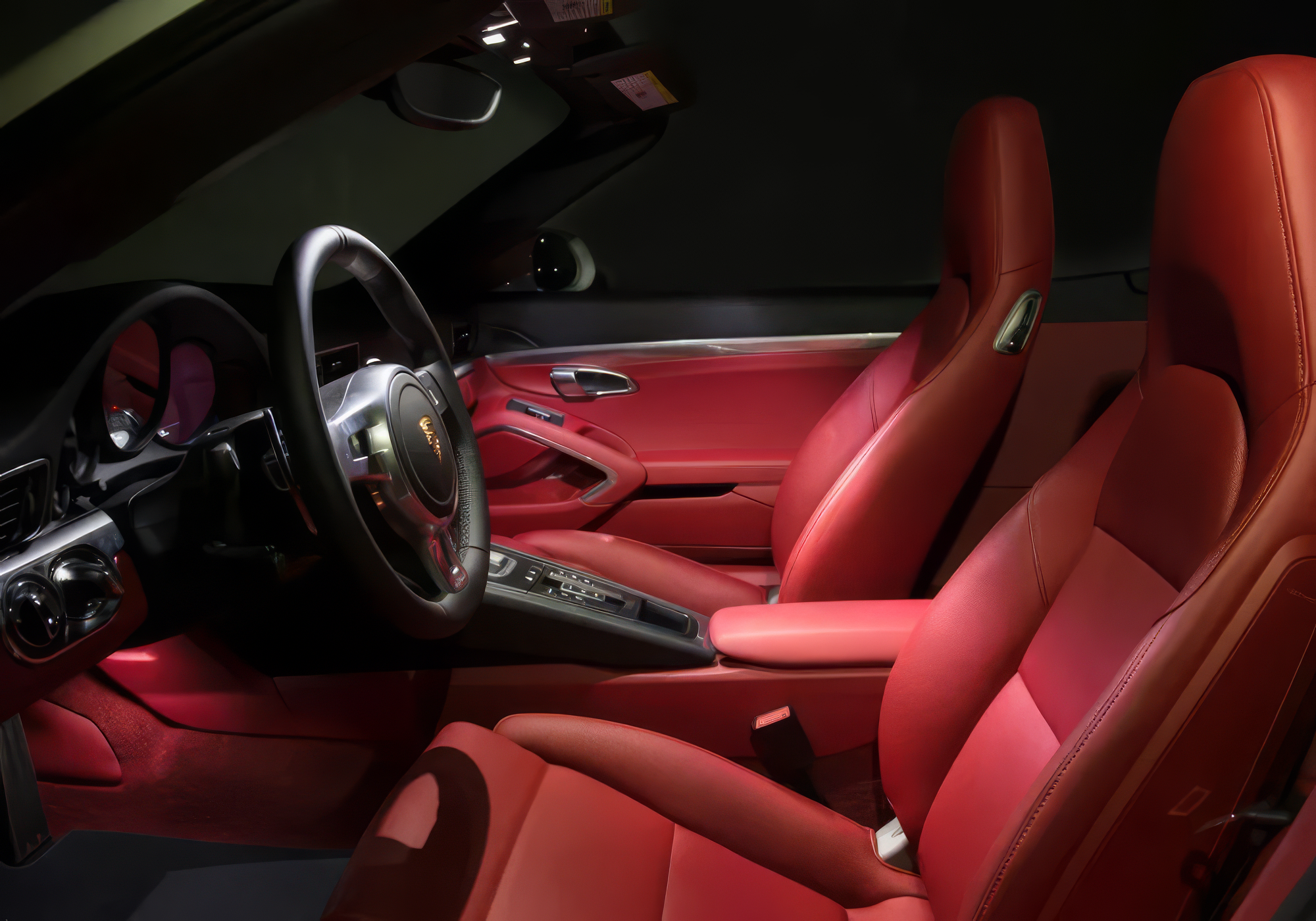 Porsche 911 S Convertible - Carrara White on Garnet Red & Black