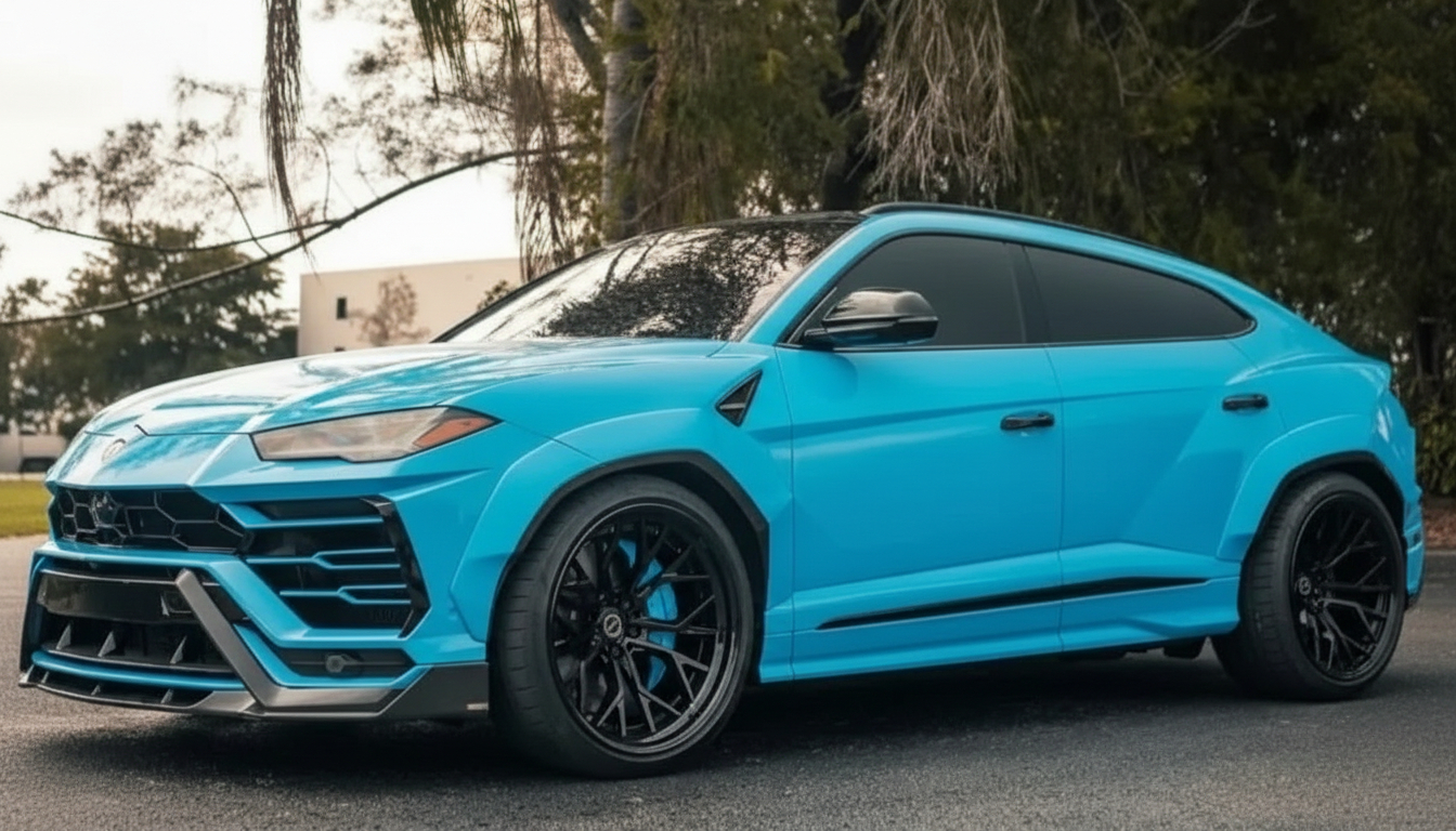 Lamborghini Urus Widebody - Tiffany Blue on Nero (Aftermarket Wrap on Black)