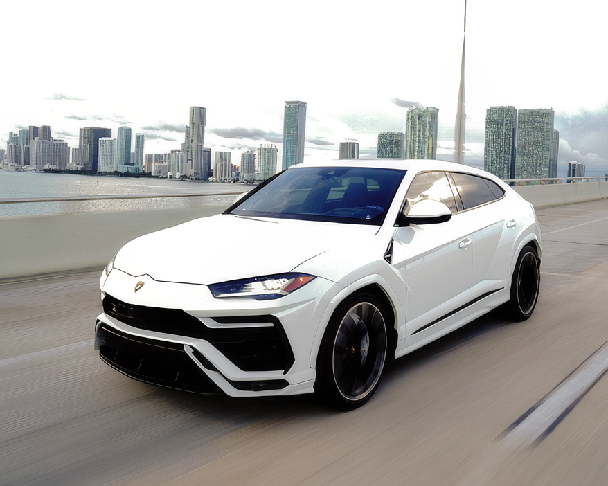 Lamborghini Urus – Bianco Icarus on Nero Ade & Blu Le Mans (Solid Gloss White on Black on Cobalt Blue)