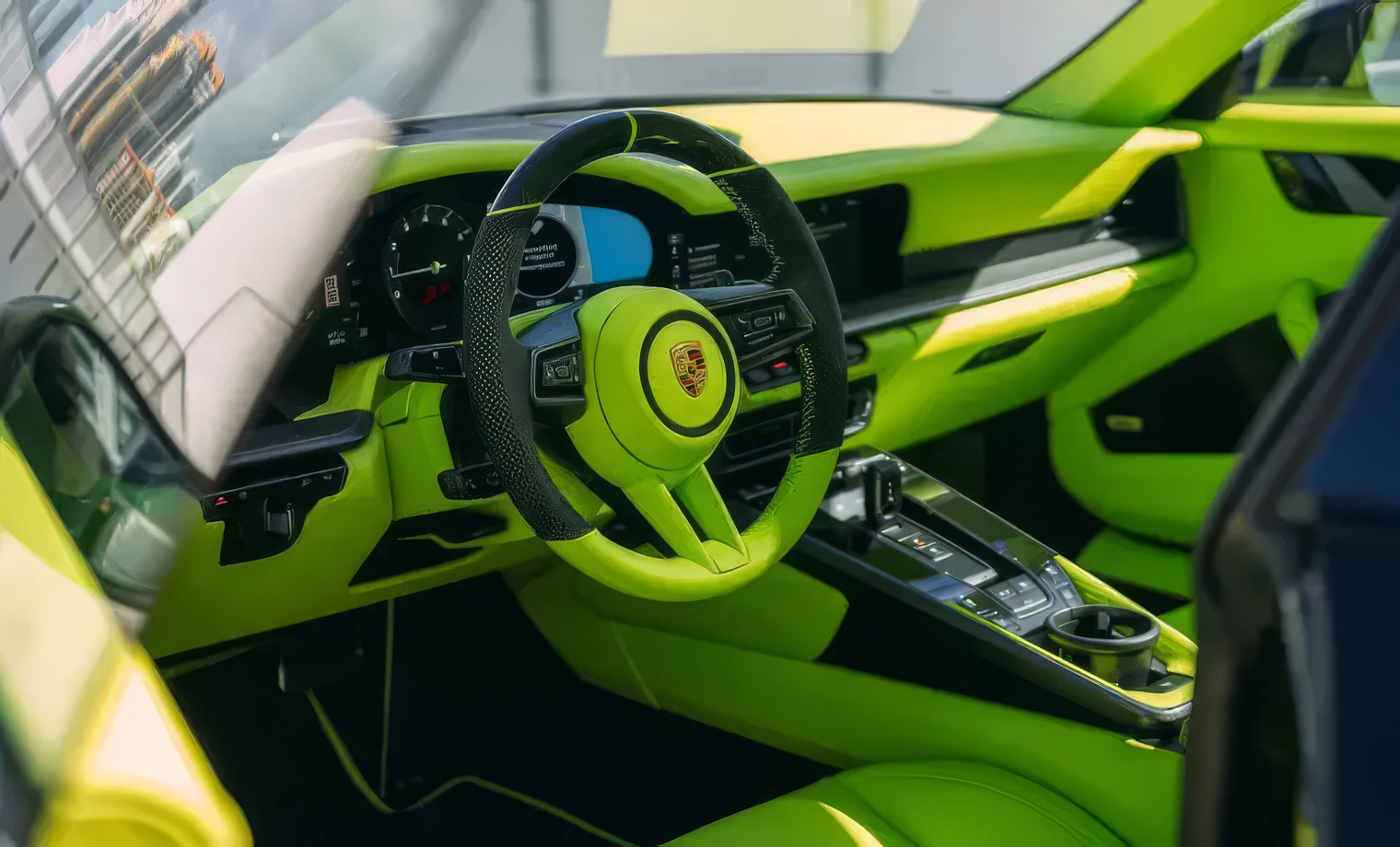 Porsche 911 Carrera S – Satin Black on Acid Green