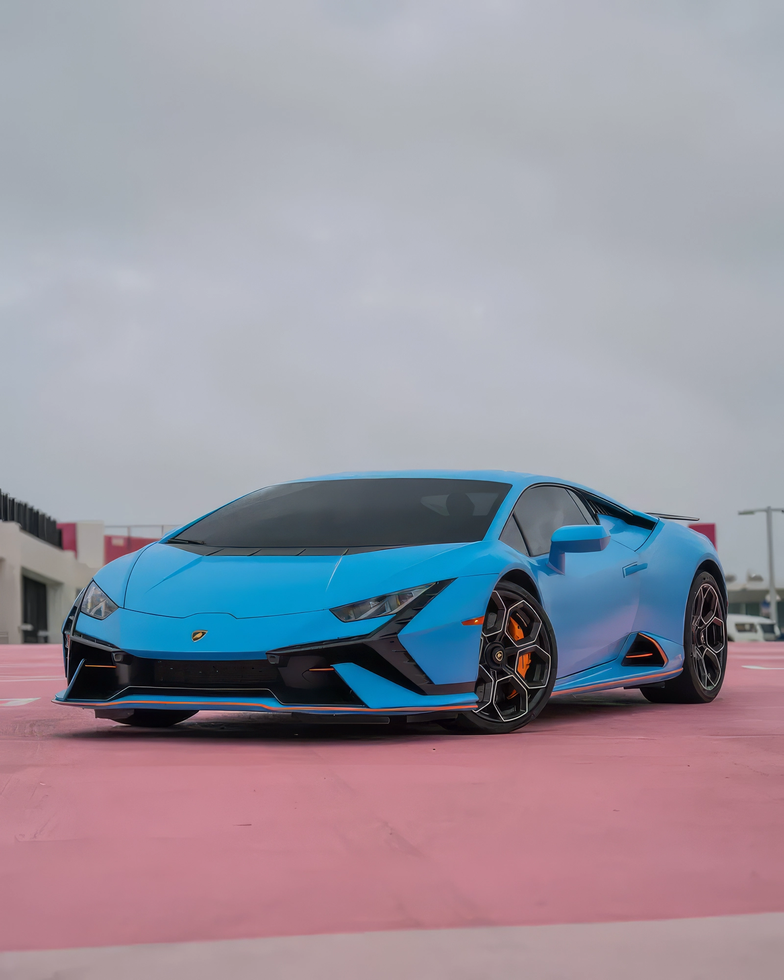 Lamborghini Huracán Tecnica – Blu Eleos on Nero Ade & Arancio Leonis (Sky Blue on Black & Orange)