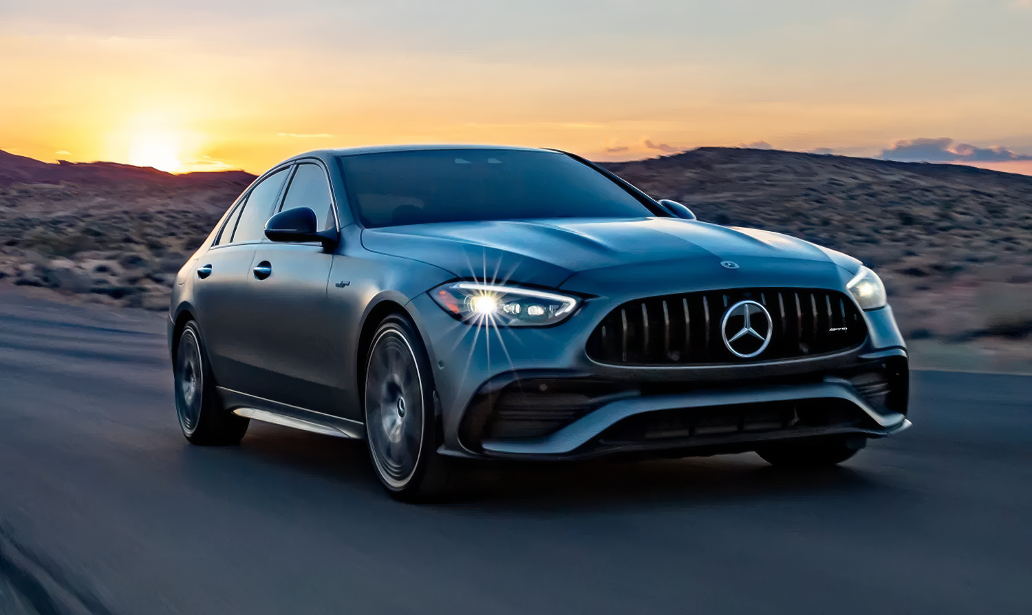Mercedes-Benz C43 AMG - Mojave Silver on Saddle Brown & Black