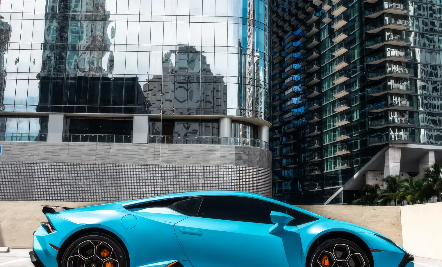 Lamborghini Huracán Tecnica – Blu Eleos on Nero Ade & Arancio Leonis (Sky Blue on Black & Orange)