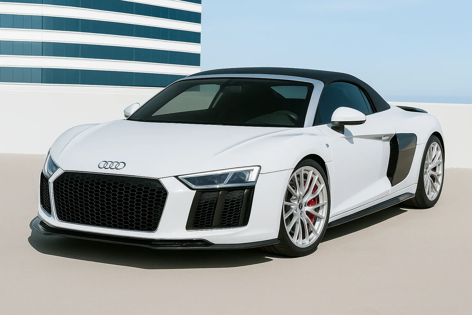 Audi R8 V10 Spyder - White on Black