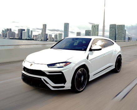 Lamborghini Urus – White on Blue & Black