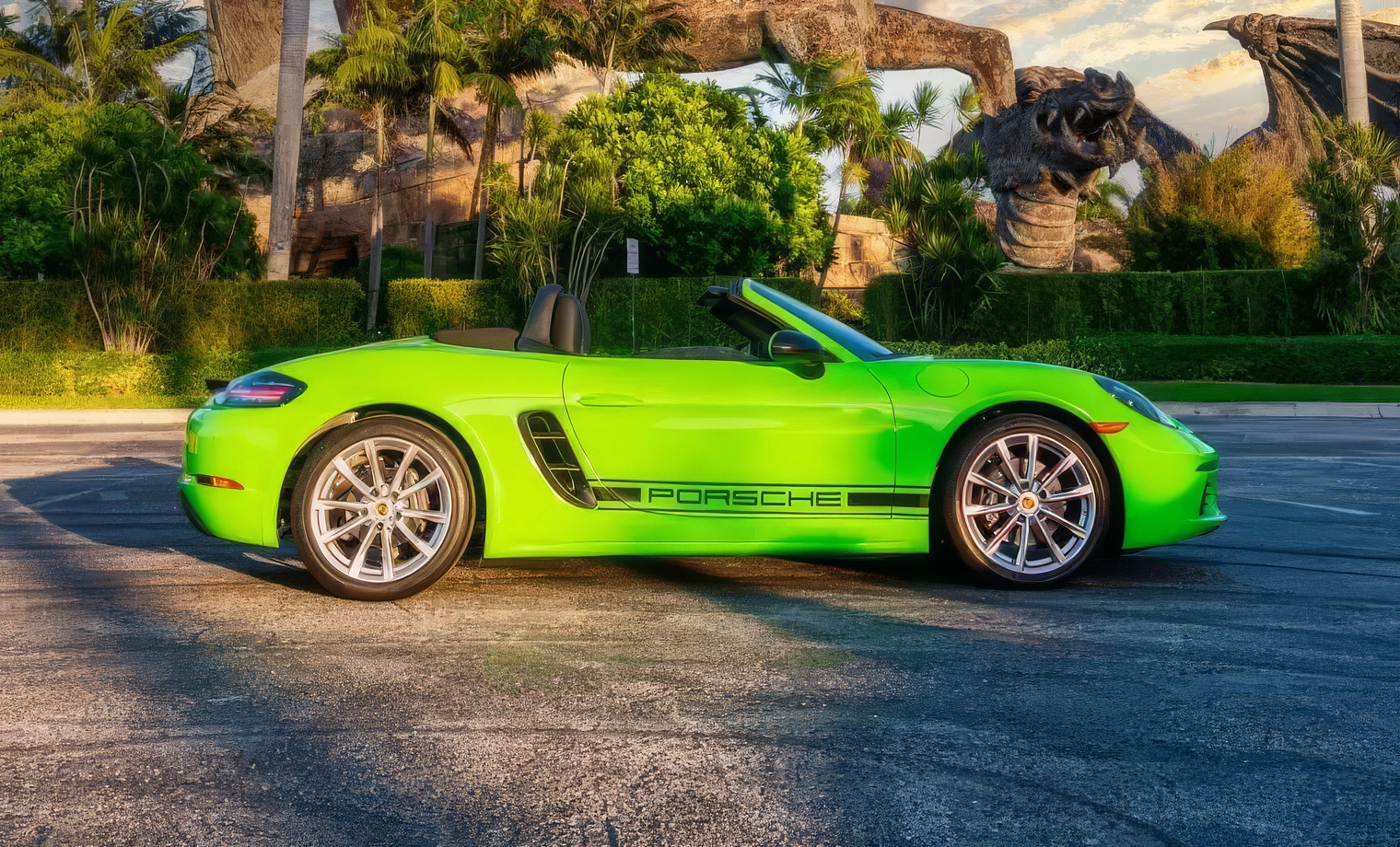 Porsche 718 Boxster Cabriolet – Lizard Green on Black