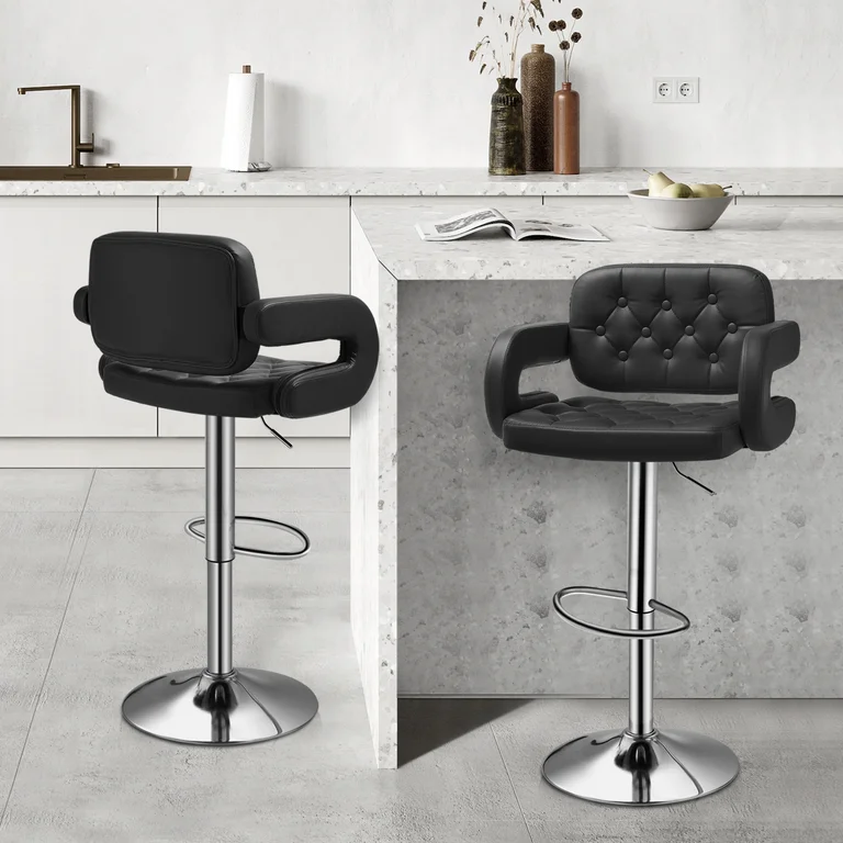 Black Adjustable Bar Stool By Andaaz