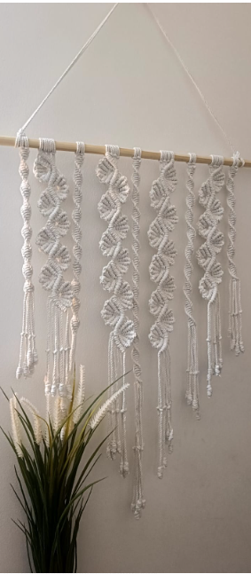 Wonderful  Petals Pattern Macrame Wall hanging 80L X 50W Cms